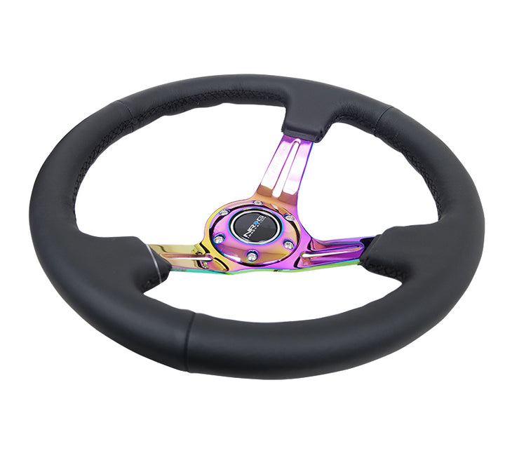 NRG - PLATO HONDO 3" CON RANURAS 350MM CUERO (RST-018R-MCBS)