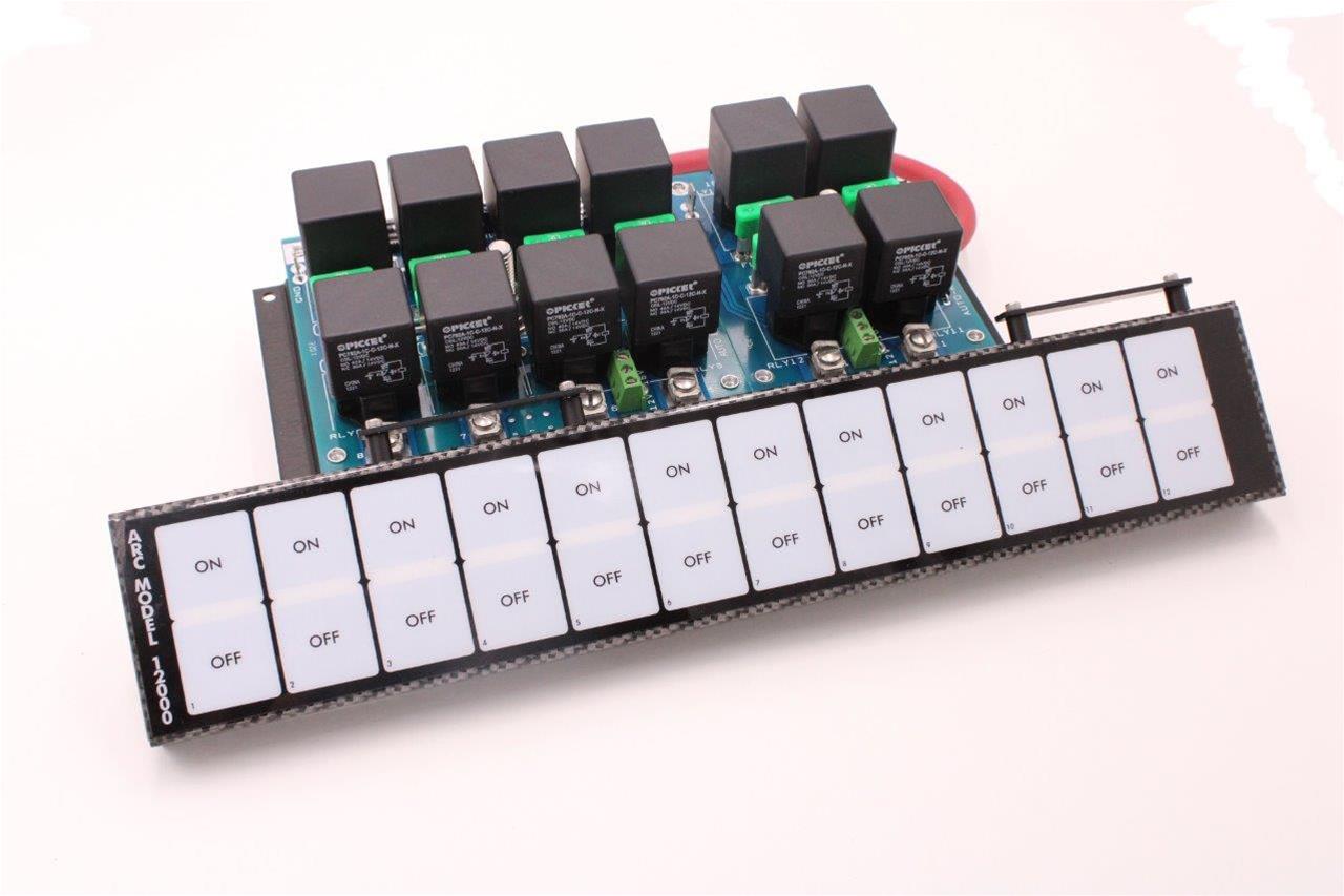 Auto Rod Controls - 12 Switch In-Dash Control Module, Carbon Fiber Finish (12003D)