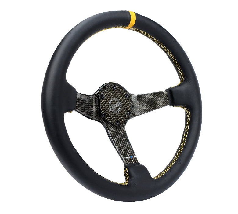 NRG - VOLANTE COLOR FIBRA DE CARBONO 350MM PLATO HONDO