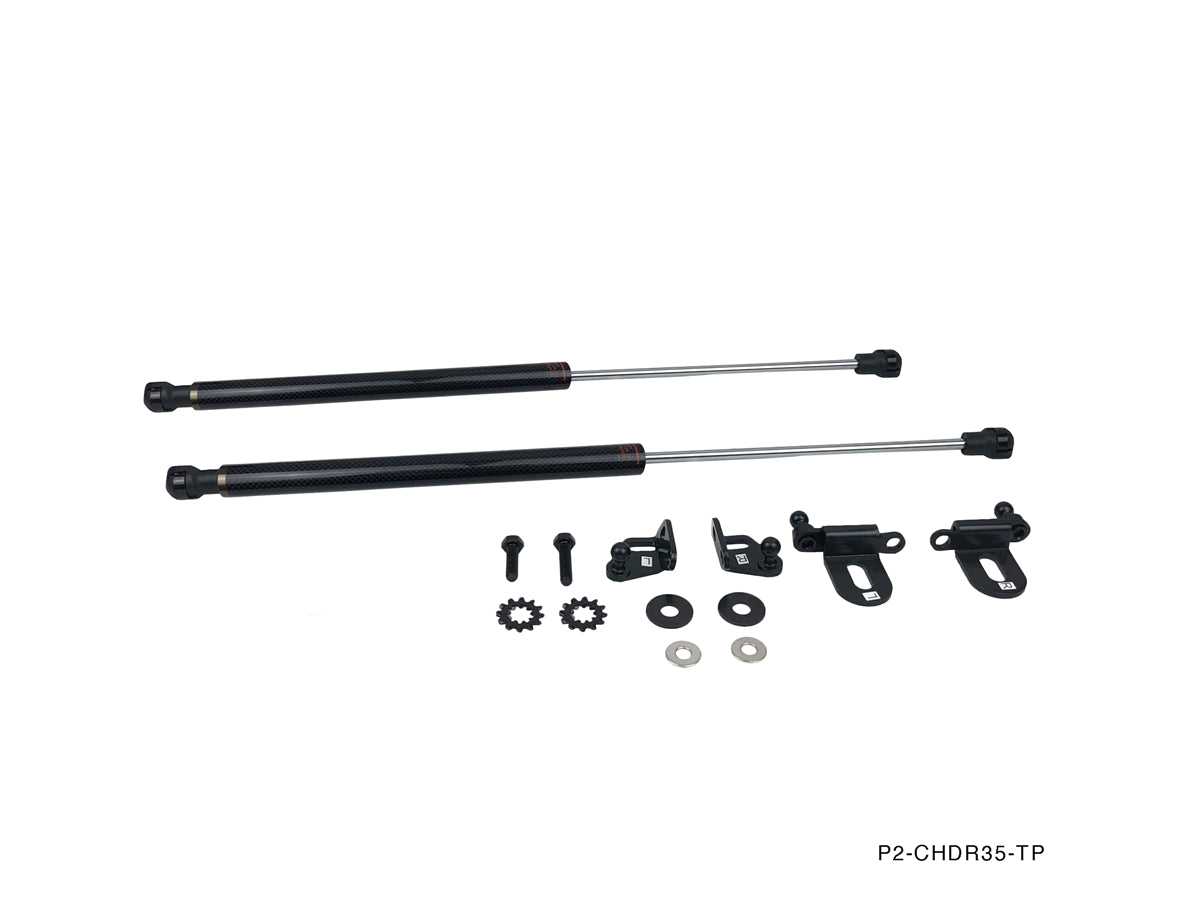 P2M - AMORTECEDOR DO CAPOT DO MOTOR DE CARBONO NISSAN R35 GTR (P2-CHDR35-TP)