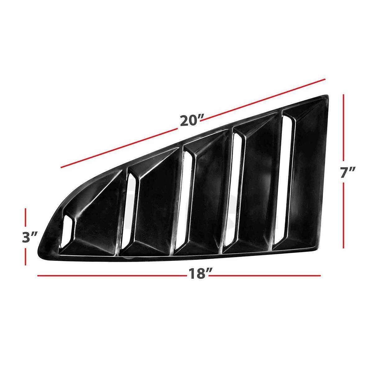 KBD - Ford Mustang 2015-2017 Louvered 2 Piece Polyurethane Window Scoops (37-6031)