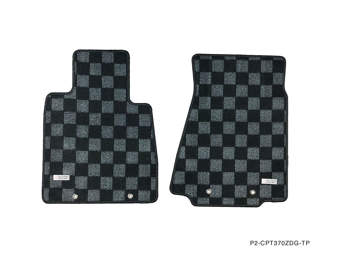 P2M - TAPETES PARA PISO DE CORRIDA NISSAN Z34 370Z: CINZA ESCURO (P2-CPT370ZDG-TP)