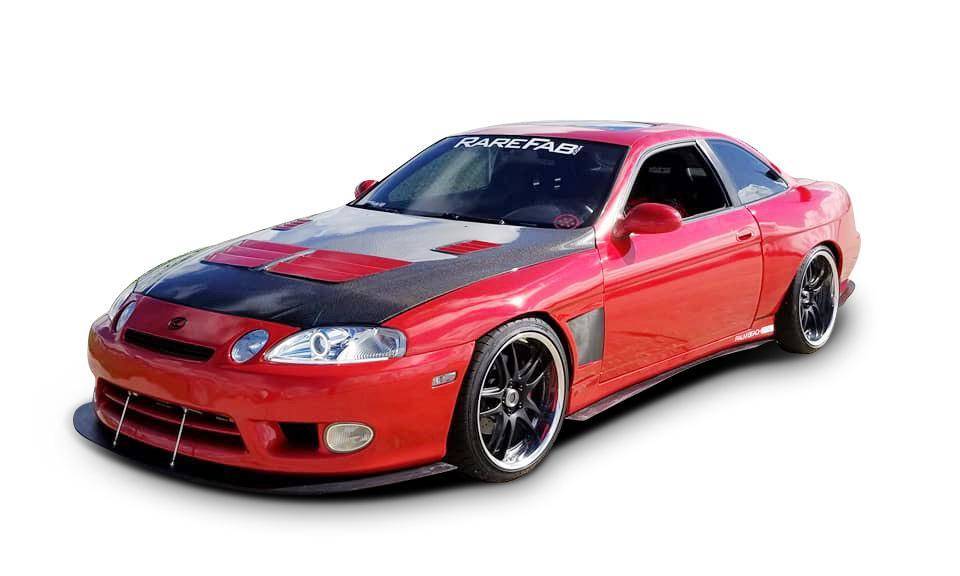 KBD - Lexus SC SC300 SC400 1992-2000 KBD estilo 4 peças de poliuretano 50 mm traseiro sobre pára-lamas (com extensões de tampa de combustível) (37-6055)