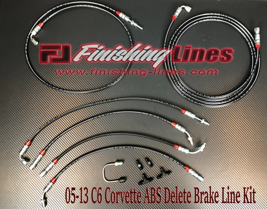 Finishing Lines - C6 Corvette ABS Delete Brake Line Kit - Stock Master Cylinders