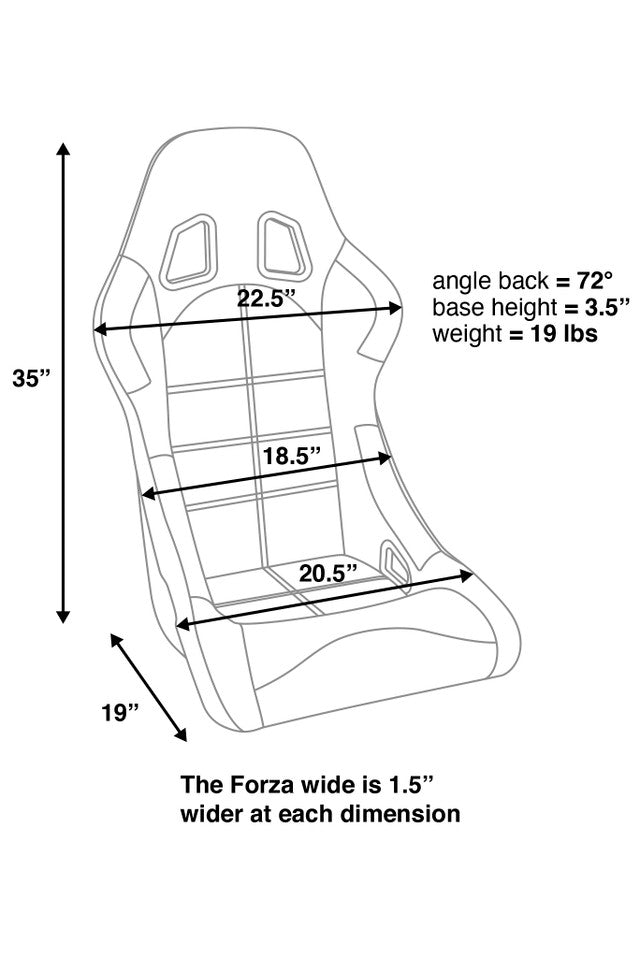 CORBEAU - FORZA FIXED BACK RACING SEAT