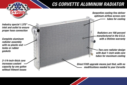 DeWitts - 2001-2004 C5 Corvette (reduzido) radiador