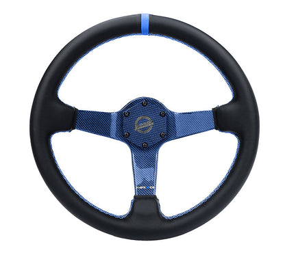 NRG - VOLANTE COLOR FIBRA DE CARBONO 350MM PLATO HONDO