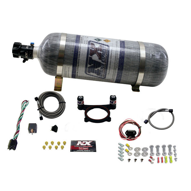 Nitrous Express - 11-15 Ford Mustang GT 5.0L Coyote 4 Valve Nitrous Plate Kit (50-200HP) w/Comp Bottle (20948-12)