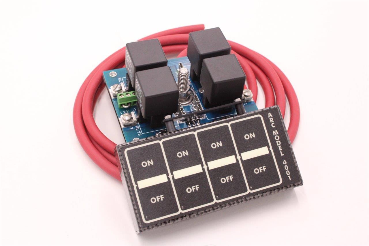 Auto Rod Controls - 4 Switch In-Dash Control Module, Carbon Fiber Finish (4004D)