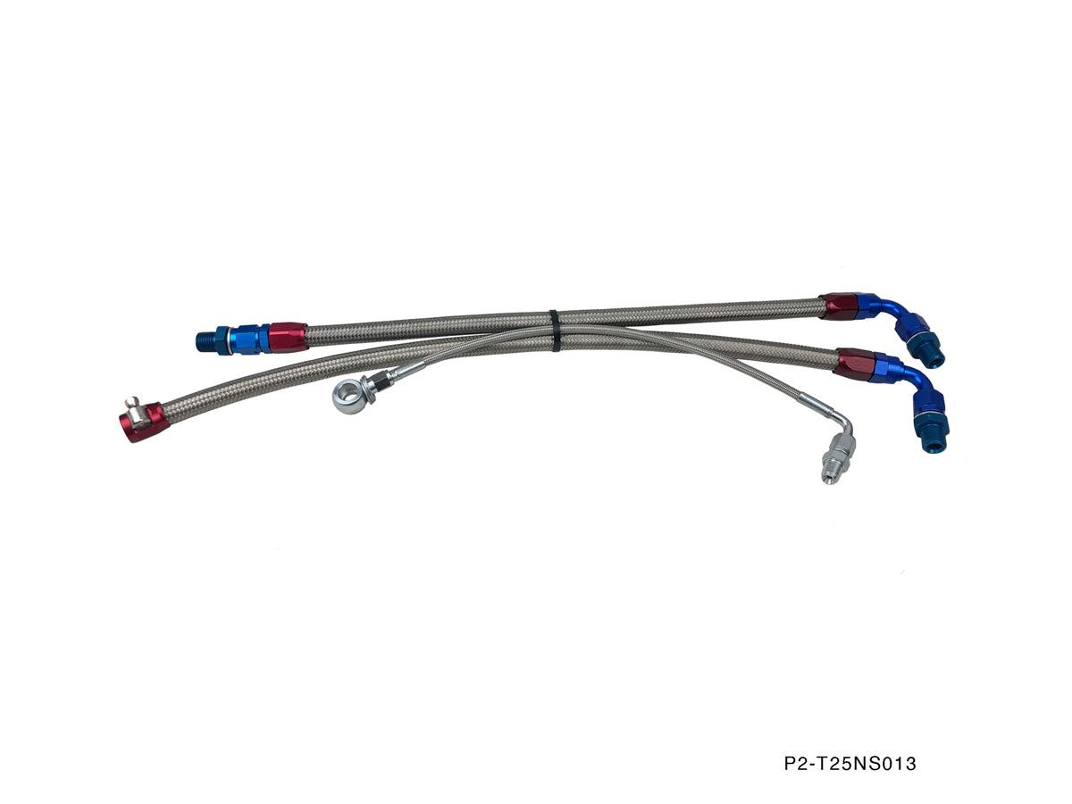 P2M - NISSAN S13 SR20DET STEEL BRAIDED TURBO LINE KIT (P2-T25NS013)