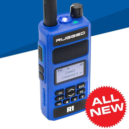 Rugged Radios - BUNDLE - R1 Handheld Radio with Long Range Antenna and High Capacity Battery