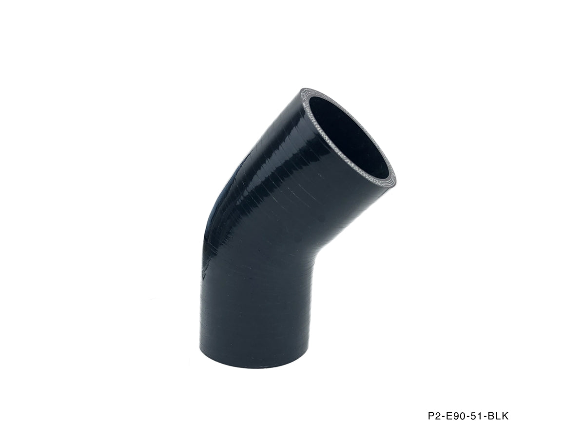 P2M - MANGUEIRA DE 45 DEG: ID de 2,25" - PRETO (P2-E45-57-BLK)