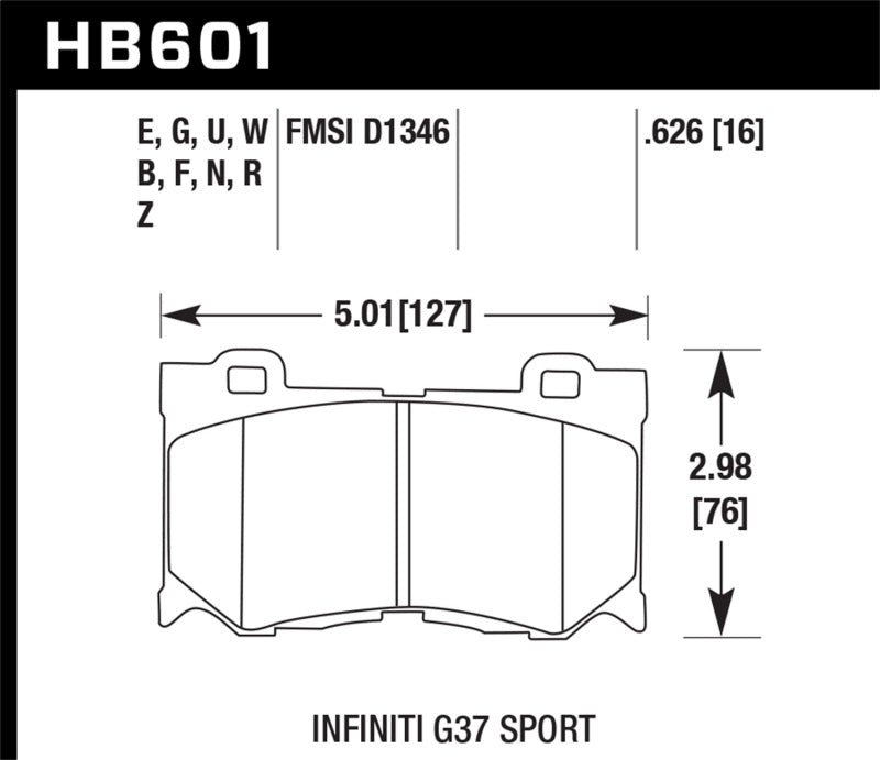 Hawk - 370Z / G37 (Sport) Hawk HP Plus Brake Pads