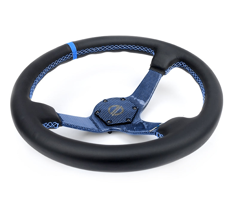 NRG - VOLANTE COLOR FIBRA DE CARBONO 350MM PLATO HONDO