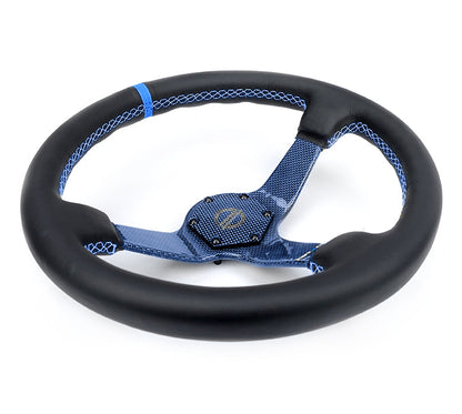 NRG - VOLANTE COLOR FIBRA DE CARBONO 350MM PLATO HONDO
