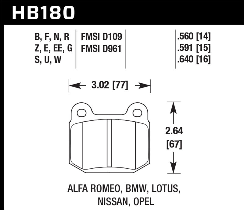 Hawk - 350Z / G35 (Brembo) Pastillas de freno de cerámica Hawk Performance