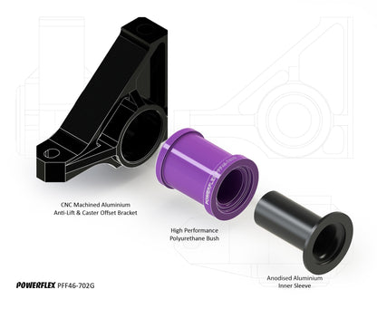 Powerflex USA - Nissan GT-R Frontal Inferior Braço de Controle Traseiro Bucha Antielevação e Caster Offset 