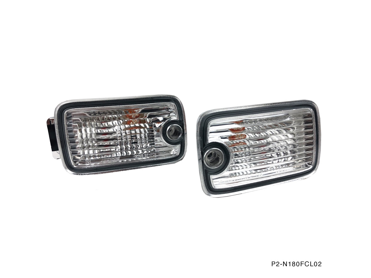 P2M - NISSAN 180SX JDM TIPO-X LUZES DE POSIÇÃO DIANTEIRAS DE POSTE ÚNICO (P2-N180FCL01-JY)