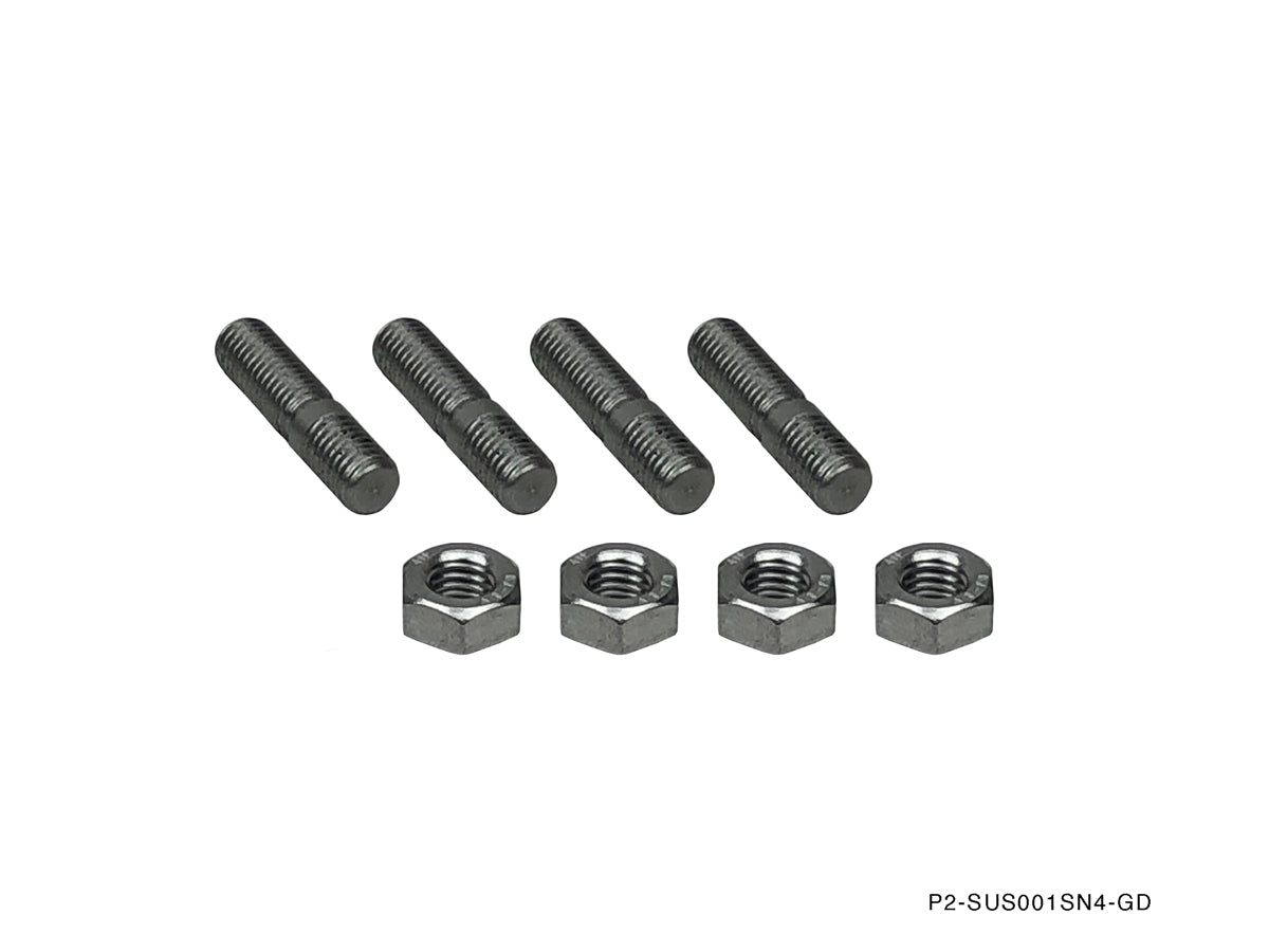 P2M - INOXIDÁVEL T25/T28 CONJUNTO DE PORCAS DE ENTRADA DO TURBO M8X1.25 (P2-SUS001SN4-GD)