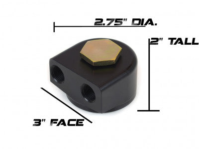 Canton - Adaptador de filtro de óleo remoto de alumínio tarugo 22MM 90 graus de rotação