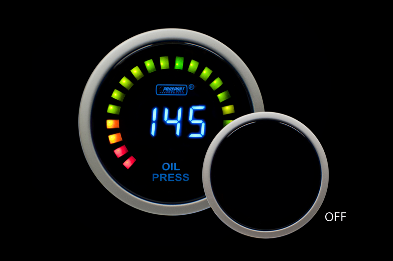 Pro Sport Gauges - Manómetro digital de presión de aceite de 52 mm (PSOPLCD-NUEVO)