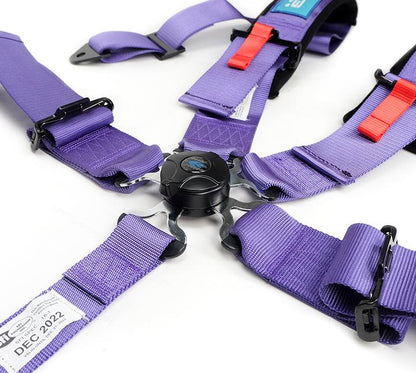 NRG - SFI CINTURÓN DE SEGURIDAD BLOQUEO DE LEVA - 5PT - MORADO (SBH-B6PCPP)
