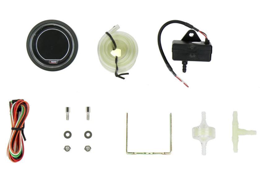Medidores Pro Sport - Medidor de impulso elétrico Evo de 2-1/16" - verde e branco (216EVOWGBO.PSI)