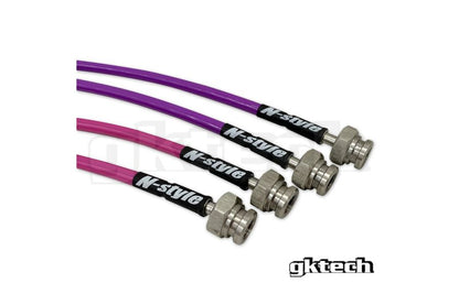 GKTech - CONVERSÃO N-STYLE S14/S15 PARA Z32/SKYLINE LINHAS DE FREIO TRANÇADAS (CONJUNTO DIANTEIRO E TRASEIRO) (S145-CONV-1)