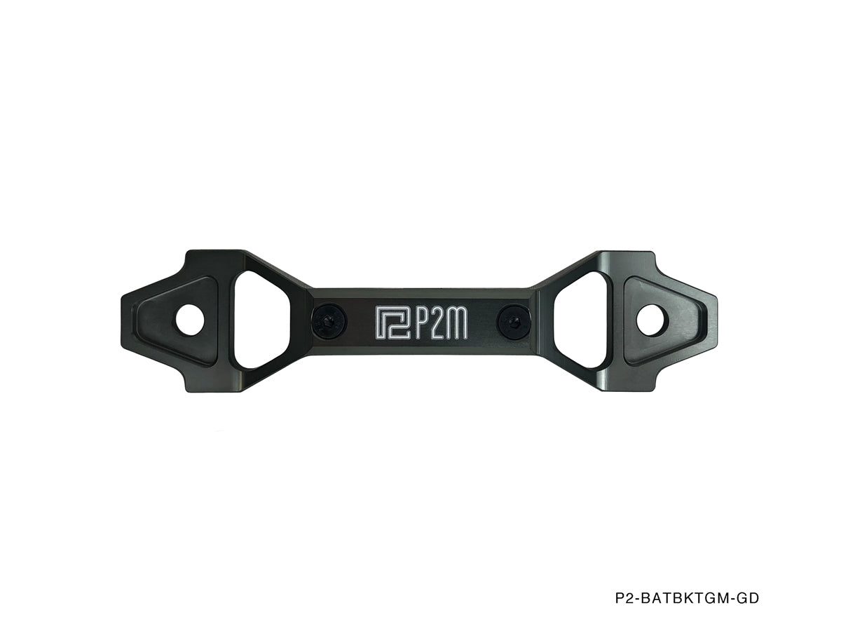 P2M - ADJUSTABL BILLET ALUMINUM BATTERY BRACKET GUN METAL (P2-BATBKTGM-GD)
