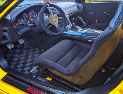 P2M - TAPETES DE PISO DE CORRIDA MAZDA FD3S RX-7: CINZA ESCURO (P2-CPTFD3SDG-TP)