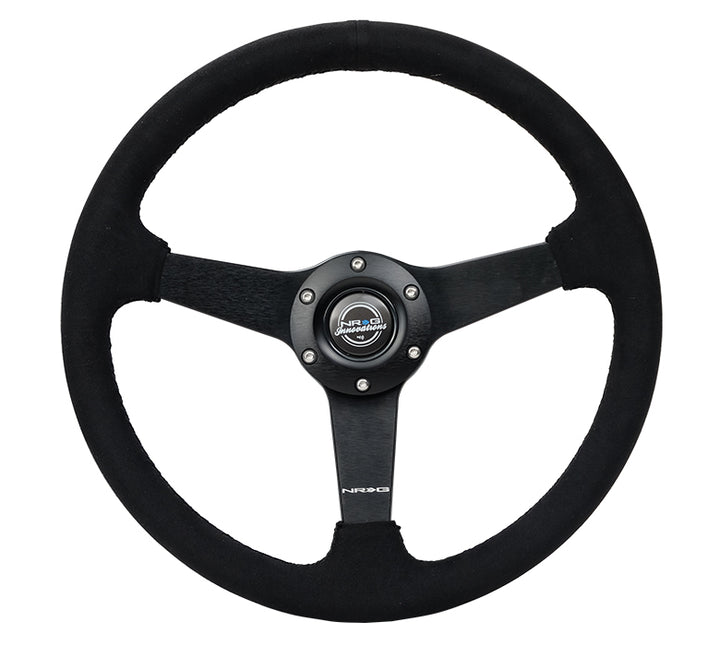 NRG - 350MM FLAT STEERING WHEEL MATTE BLACK ALCANTARA