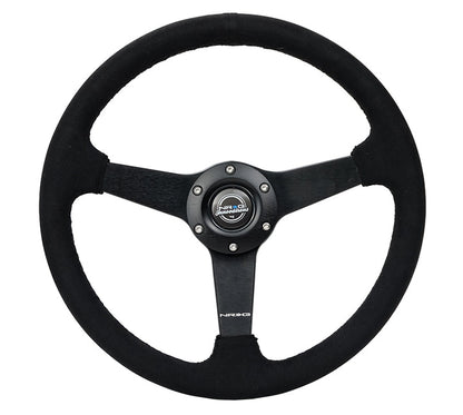 NRG - 350MM FLAT STEERING WHEEL MATTE BLACK ALCANTARA