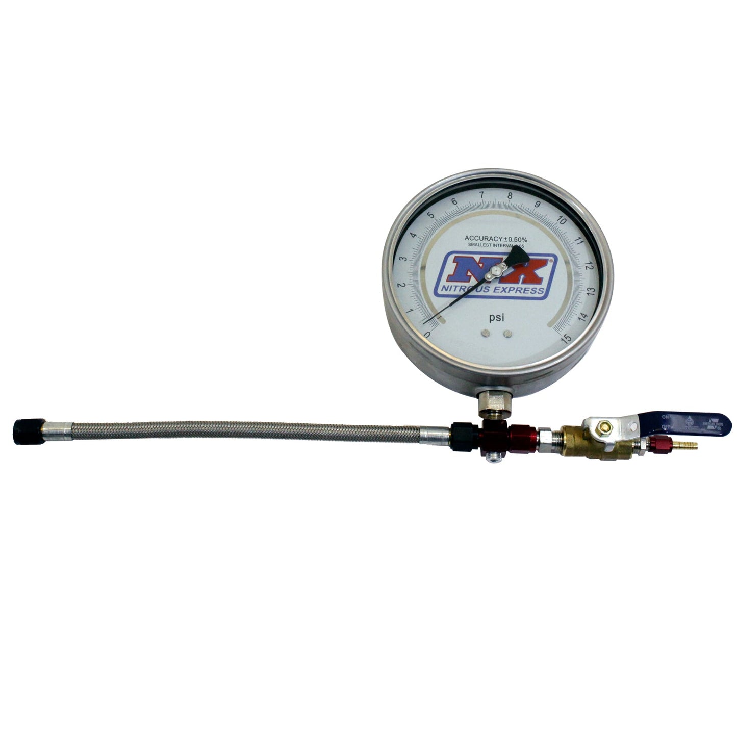 Nitrous Express - Master Flo-Check Pro Nitrous Pressure Check Kit 6" Certified Gauge with Plastic Case (15529)