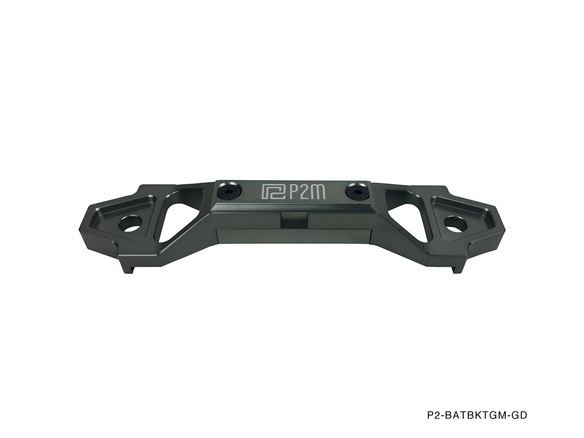 P2M - ADJUSTABL BILLET ALUMINUM BATTERY BRACKET GUN METAL (P2-BATBKTGM-GD)