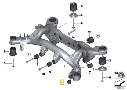 IRP - Buchas de alumínio do chassi auxiliar traseiro BMW E8x, E9x (IRPRSB-9XMB1) 
