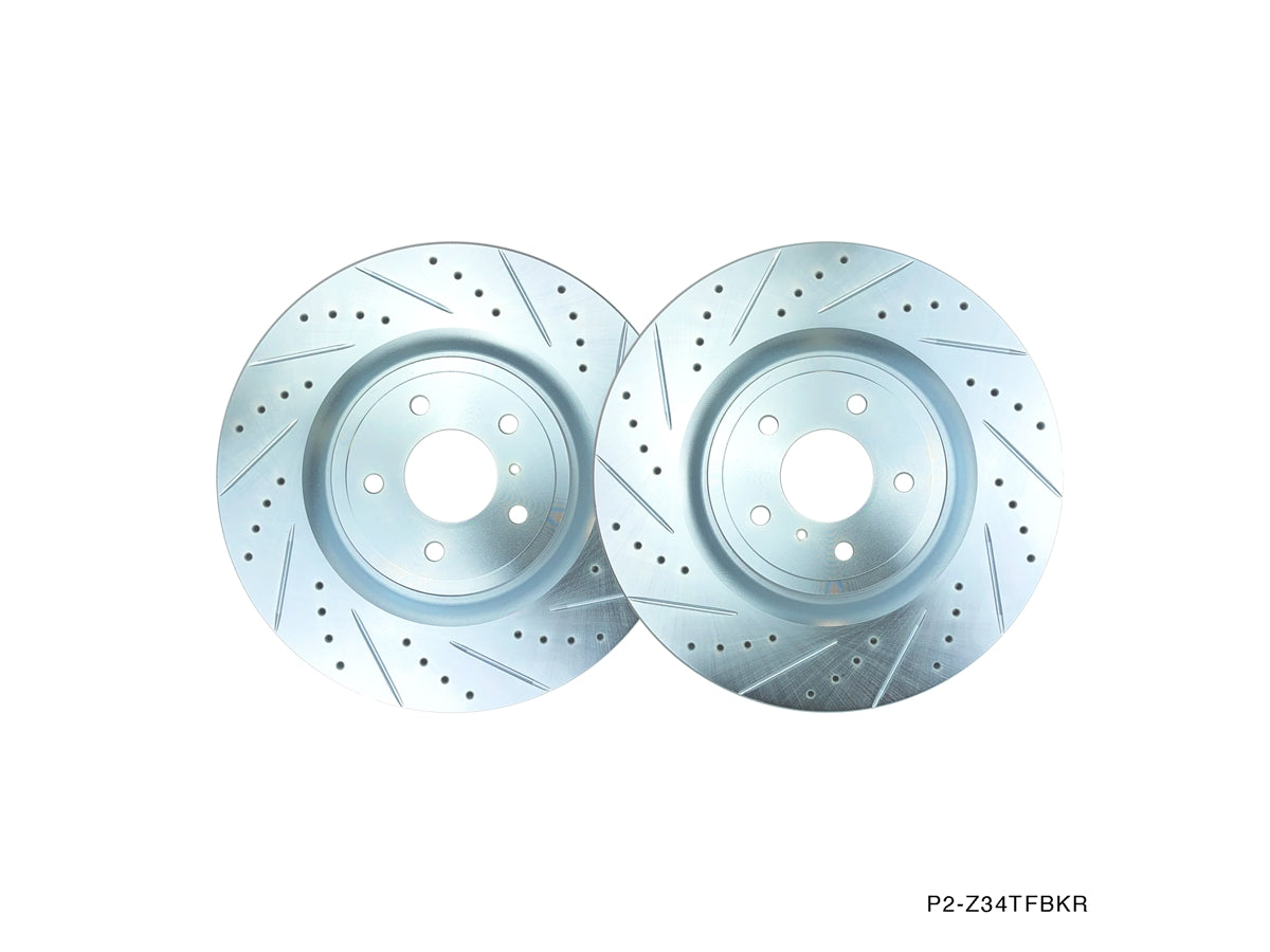 P2M - NISSAN 370Z/G37 2009+ FRONT BRAKE ROTORS (AKEBONO) (P2-Z34TFBKR)