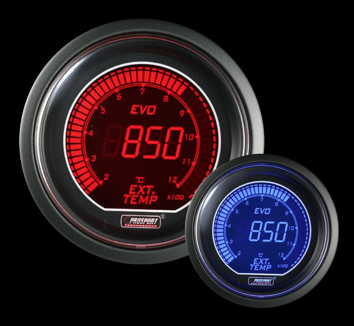 Medidores Pro Sport - Medidor elétrico de temperatura dos gases de escape Evo de 2-1/16" - Celsius (216EVOEGT-C)