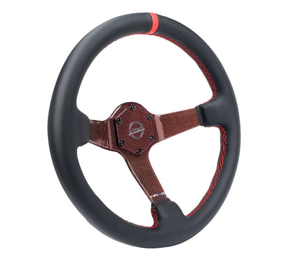 NRG - VOLANTE COLOR FIBRA DE CARBONO 350MM PLATO HONDO