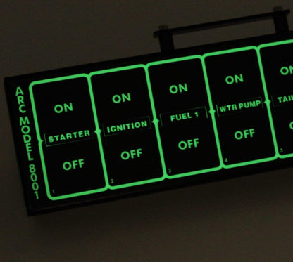 Auto Rod Controls - 4 Switch Flat Touch Dash Mount, Black Faceplate with Nightglow, Carbon Fiber Finish (4004D-ECU)