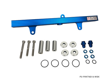 P2M - NISSAN S13 SR20DET BILLET ALUMINUM FUEL RAIL KIT - TOP FEED (P2-FRKTNS13-WSK)