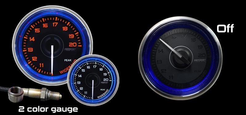 Pro Sport Gauges - 2-1/16" Crystal Blue/White Wideband Air Fuel Ratio kit (216CLSNWAAFR4.9U-WO)