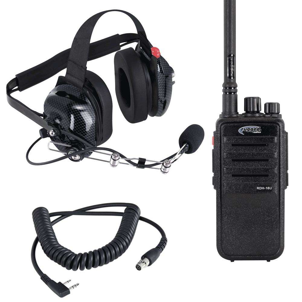 Rugged Radios - Crew Chief - H42 Spotter Headset and Rugged Handheld Radio Package