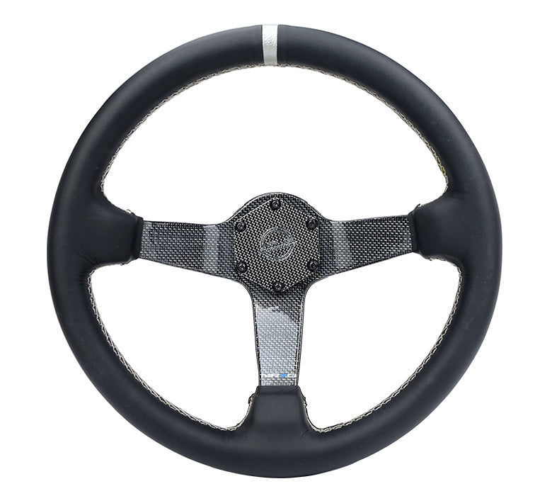 NRG - VOLANTE COLOR FIBRA DE CARBONO 350MM PLATO HONDO