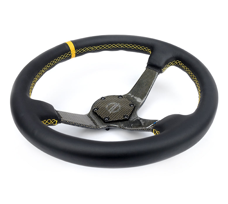 NRG - VOLANTE COLOR FIBRA DE CARBONO 350MM PLATO HONDO