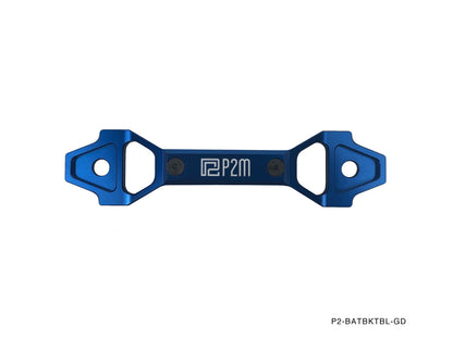 P2M - SUPORTE DE BATERIA DE ALUMÍNIO BILLET AJUSTÁVEL AZUL (P2-BATBKTBL-GD)