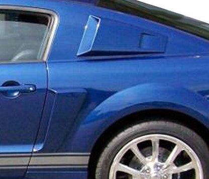 EL Style Side Scoops For 2005-2009 Ford Mustang Coupe - Unpainted Black Polyurethane Pair