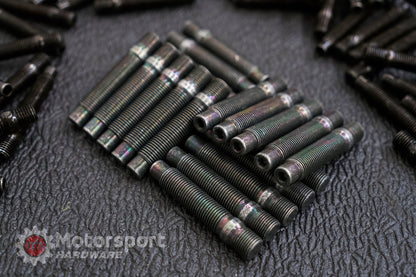Motorsport Hardware - *CONVERSION STUD 14×1.25-14×1.5* 78mm Black Bullet Nose Stud Kit