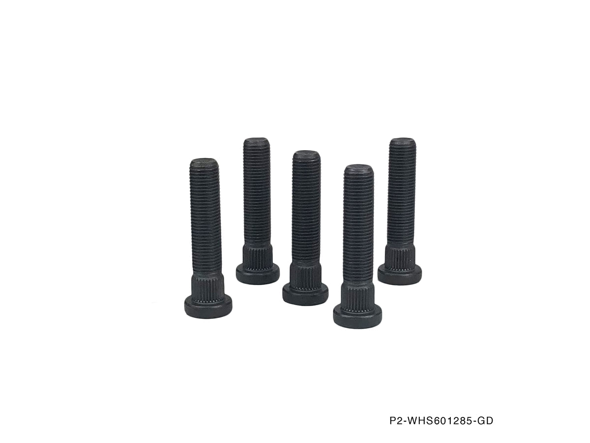 P2M - NISSAN 12.85MM KNURL ESTENDIDO PARAFUSOS DE RODA: M12X1.25 ROSCA (P2-WHS601285-GD)
