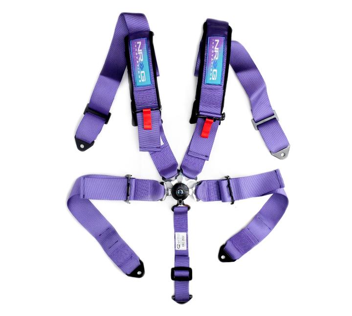 NRG - SFI CINTURÓN DE SEGURIDAD BLOQUEO DE LEVA - 5PT - MORADO (SBH-B6PCPP)
