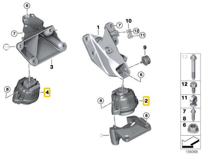 IRP - Suportes de motor em alumínio BMW E8X, E9X (não modelos M) (IRPEM-9XAL) 
